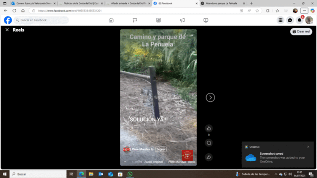 Denuncian el abandono del parque y camino de La Peñuela en Manilva: “Uno de nuestros pulmones verdes está dejado a su suerte”