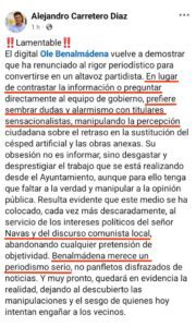 Denuncian una estrategia de “matonismo” contra periodistas críticos desde el equipo de Gobierno de Benalmádena 1 Denuncian una estrategia de “matonismo” contra periodistas críticos desde el equipo de Gobierno de Benalmádena